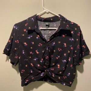 Floral button down top